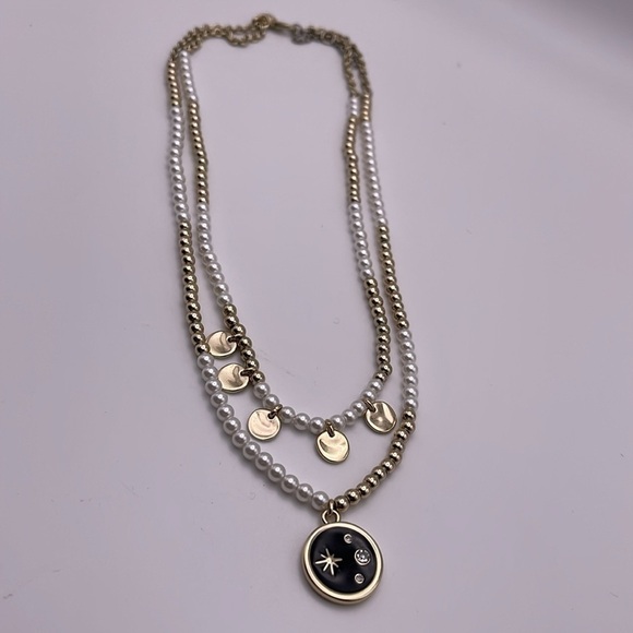 J. Crew Factory Pearl & Gold Resin Necklace - Picture 3 of 8